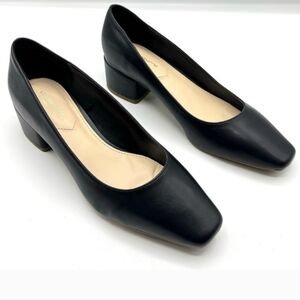 Liz Claiborne Memory Foam LC FARIS Black Dressy Block Pump Shoe NWT Size 11W